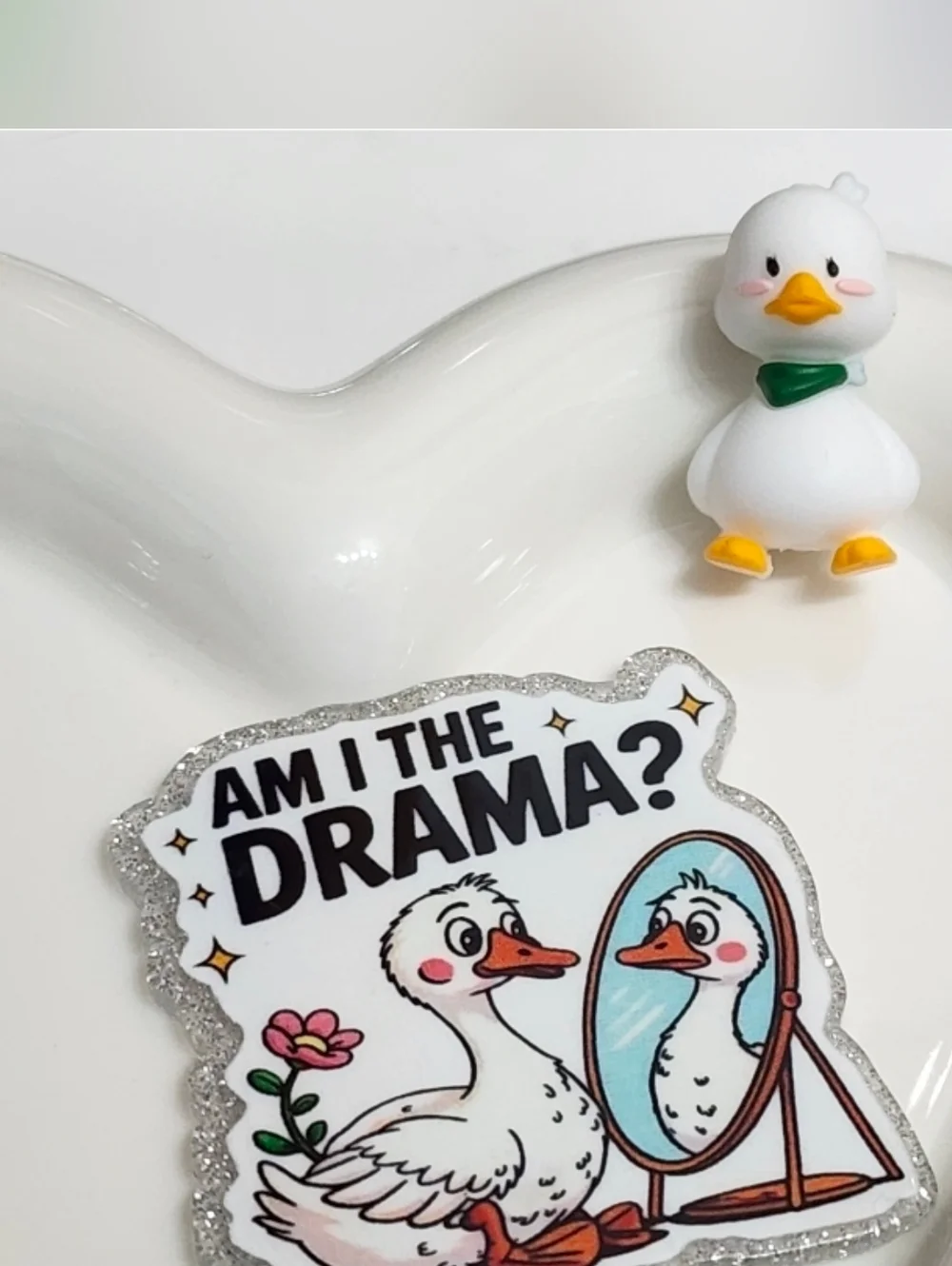 Goose Drama Flatback Focal Bead Badge‎ Crafts Keychain Beaded Pen Jewelry Making